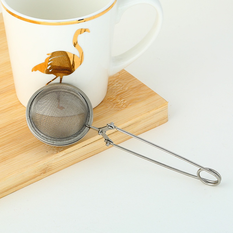 Kẹp lọc trà inox có tay cầm, không gỉ, không độc hại, dụng cụ lọc inox - HVL TEA