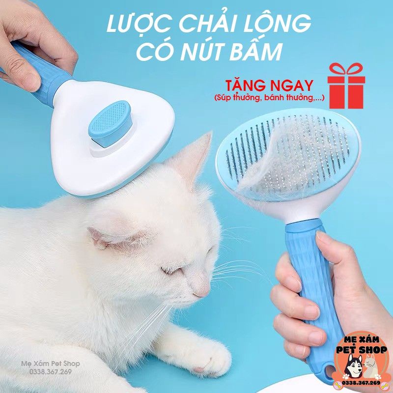Lược bấm nút xoay tiện ích dùng cho chó mèo