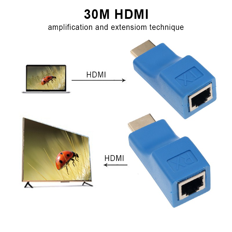 Bộ đầu nối cáp Hdmi 4k Rj45 Hdmi Cat5E / 6 Utp Lan dùng cho HDTV HDPC