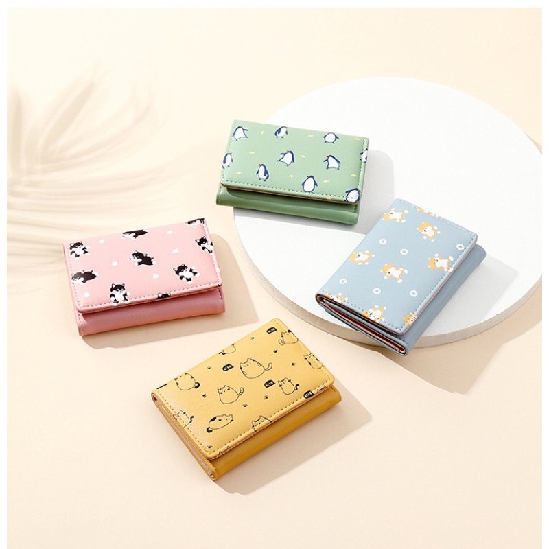 VÍ GẤP 3 MINI HỌA TIẾT CÁNH CỤT CORGI.