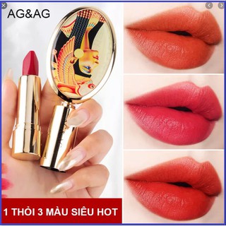 Son 3 màu cao cấp AGAG 💄FREESHIP💄Son 3 màu chất lì, lâu trôi, mềm mại . Son lì dưỡng ẩm chống trôi