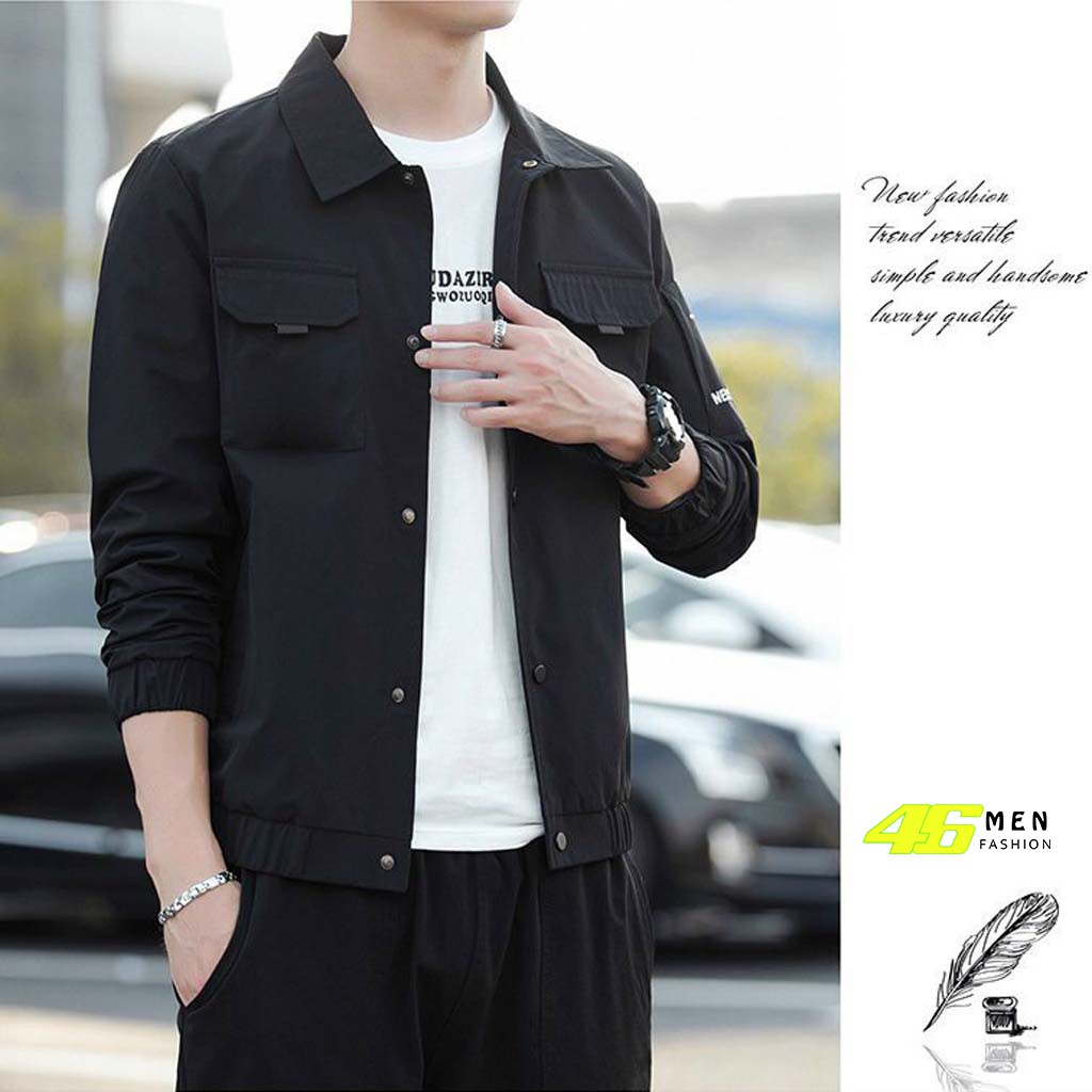 Áo khoác nam hàn quốc, phối túi mẫu mới, vải kaki cao cấp MFK006 | BigBuy360 - bigbuy360.vn