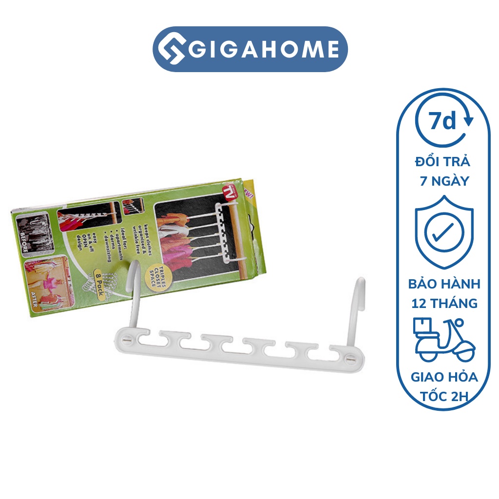 Hộp 8 Móc Treo Đồ 5 Lỗ GIGAHOME Xoay Ngang Dọc Tiết Kiệm Diện Tích, Tiện Dụng 3335
