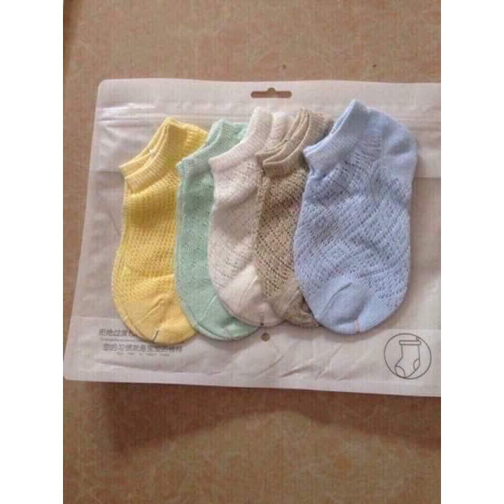 Vỉ 5 đôi tất lưới trẻ em từ 0-4 tuổi