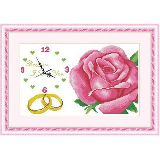 Tranh Thêu Chữ Thập Đồng Hồ Kí Ức Màu Hồng RY8695 (KHÁCH TỰ THÊU) KT:47X31CM