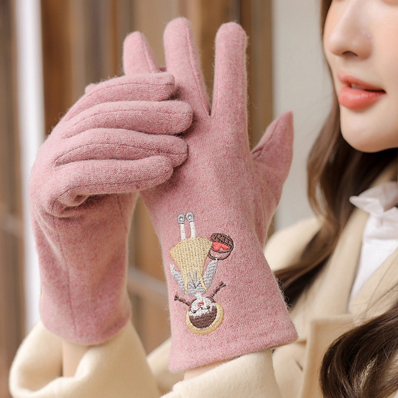 Găng Tay Giữ Ấm Mùa Đông Họa Tiết Hoạt Hình Cho Nữ