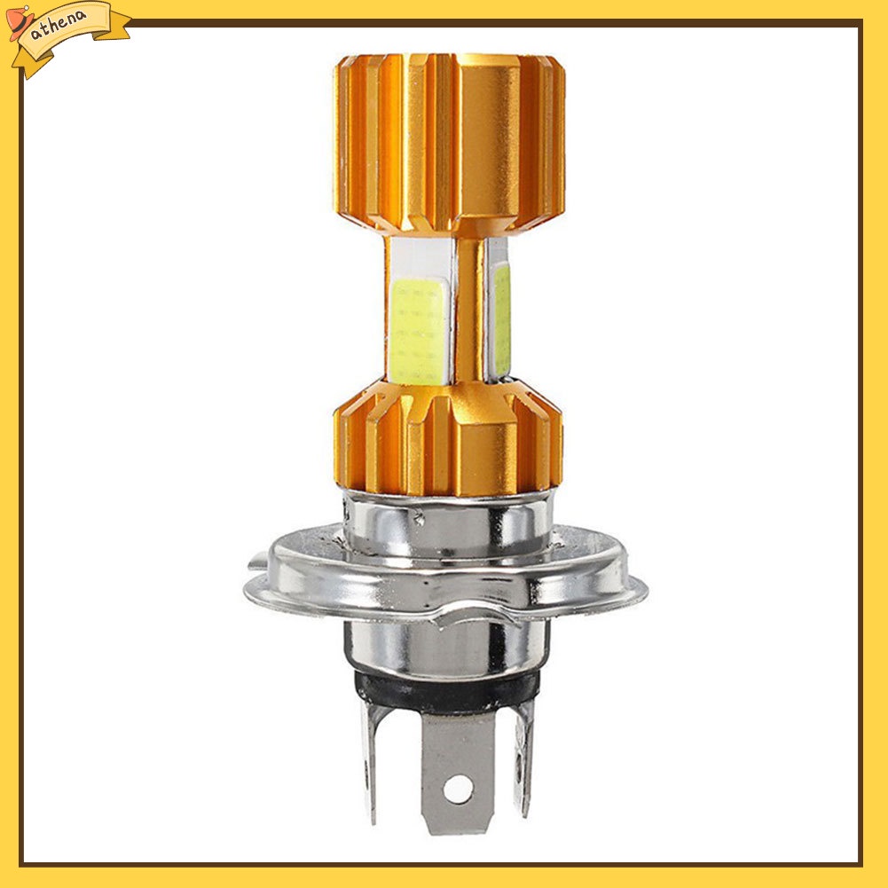 Bóng đèn pha siêu sáng At + H4 Led 3 Cob 12v 6000k thích hợp cho xe mô tô