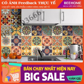 Set 30 ô 20x20cm, Mua 5 Tặng 1, Decal Gạch Bông BeeHome D88