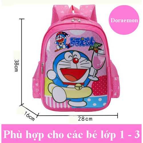 Cặp học sinh tiểu học - Balo đi học cho bé siêu nhẹ, chống thấm nước DORAEMON + Tặng cá heo viết chữ đẹp cho bé