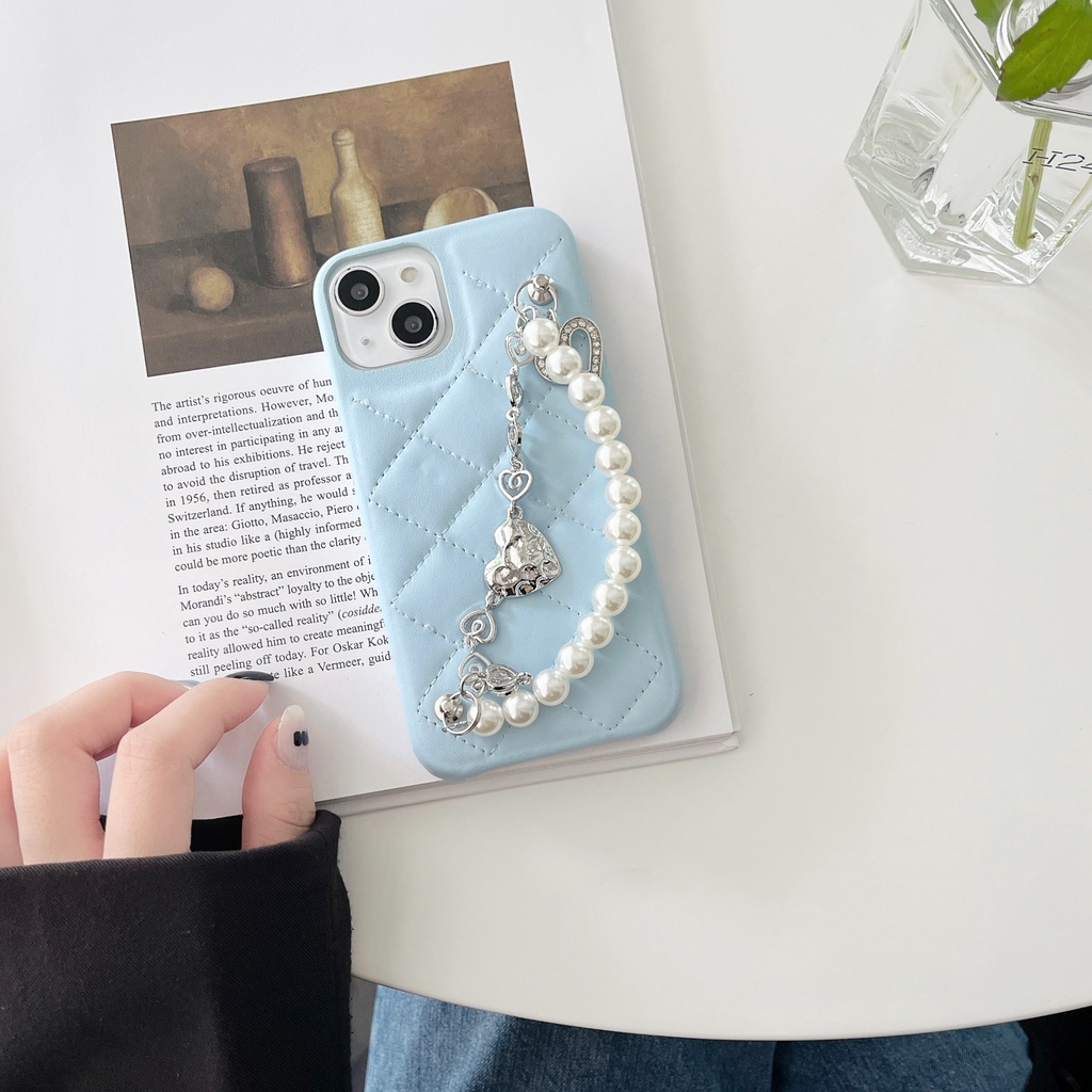 Ốp Điện Thoại Tpu Silicon Mềm Chống Sốc Phối Dây Đeo Ngọc Trai Dành Cho iphone 11 12 13Pro Max XS Max X XS XR