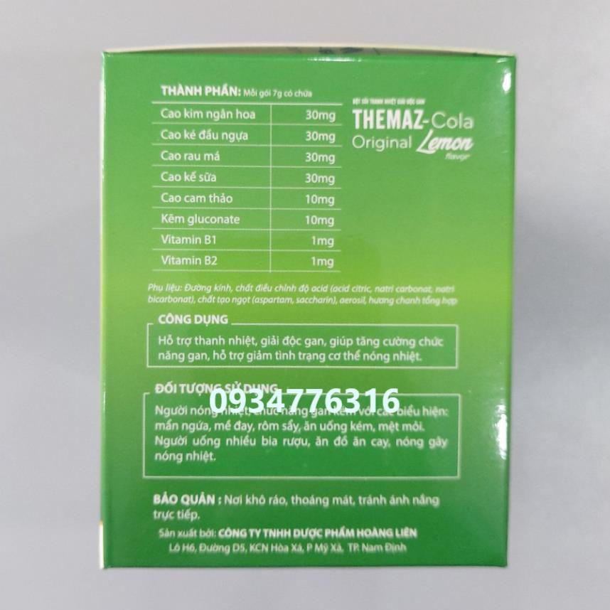 ✅ Bột sủi thanh nhiệt giải độc gan Themaz Cola Original - Vị Chanh