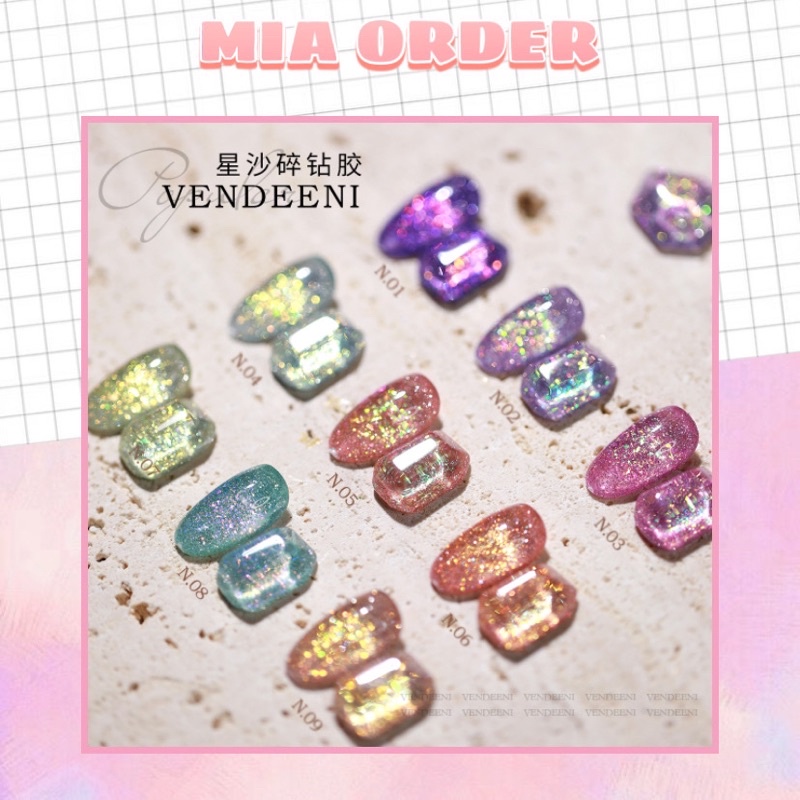 Set nhũ flash kim cương cao cấp VENDEENI (có lẻ màu), mia.nails.sg