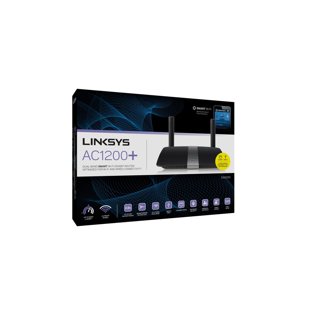 Bộ phát wifi Linksys EA6350 - Router Wi-Fi 802.11 AC chuẩn AC1200 - 2 băng tần