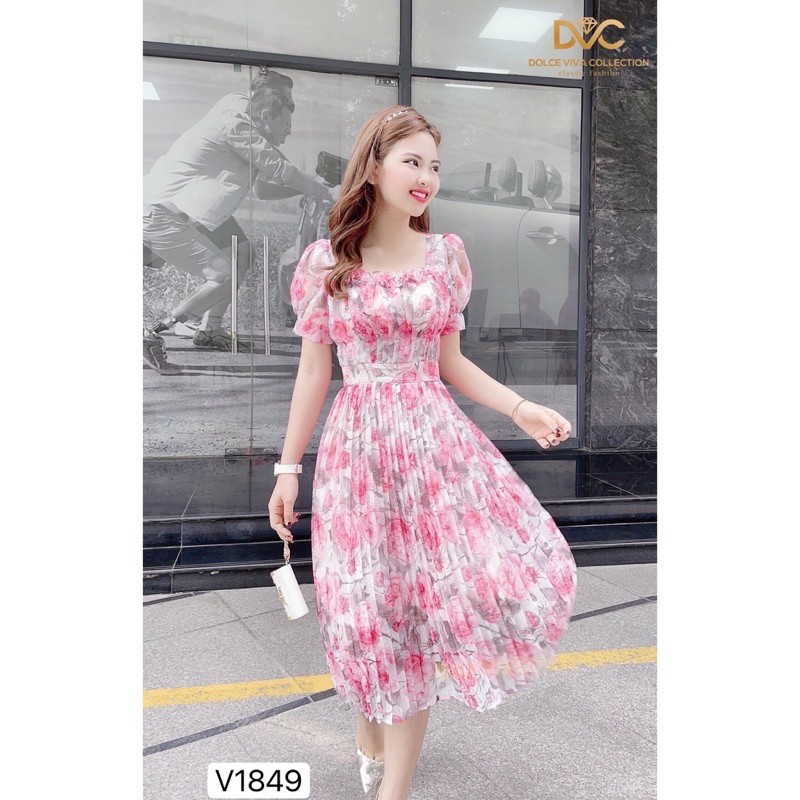 váy hoa xếp ly 1849 (giảm 60%)