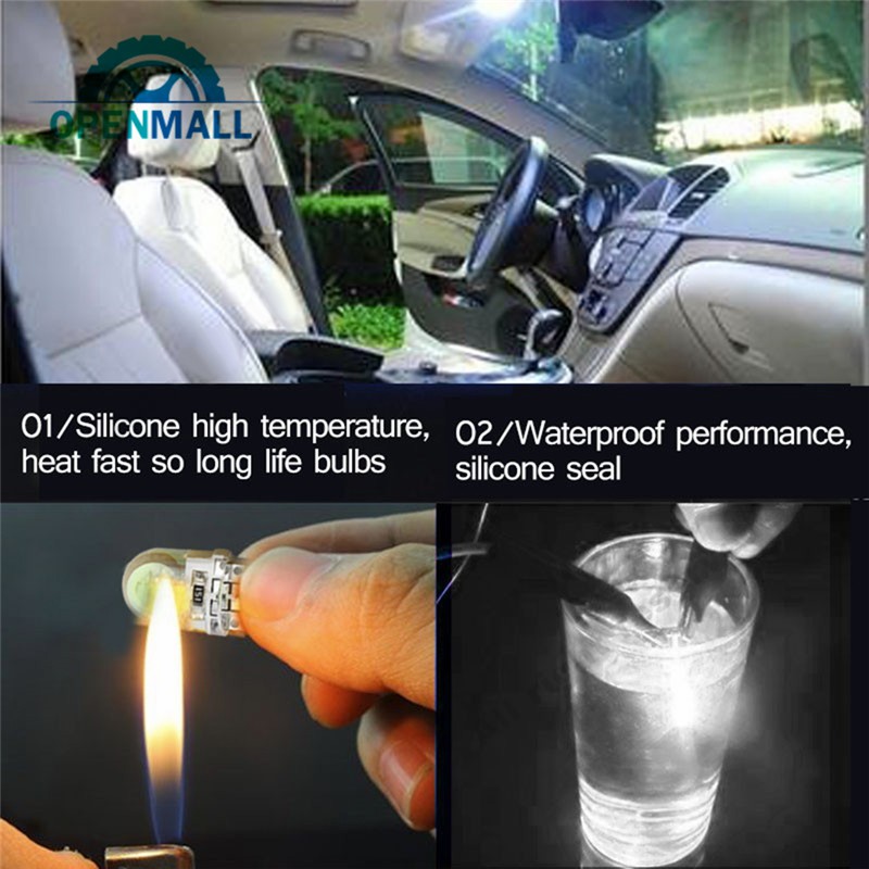 Đèn LED T10 DC12V ánh sáng trắng cao cấp cho xe ô tô chất lượng cao