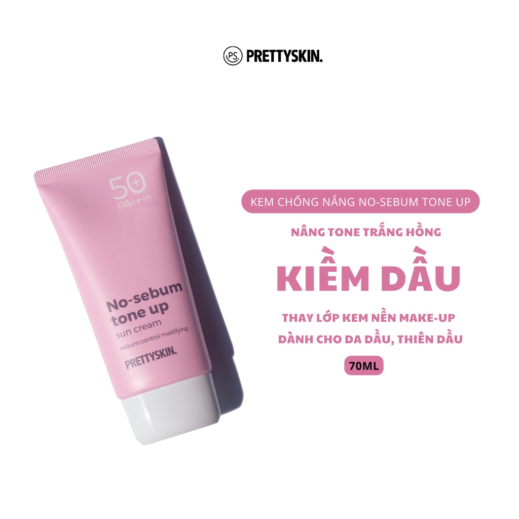 Kem chống nắng nosebum Toneup kiềm dầu, nang tone Pretty Skin 50g