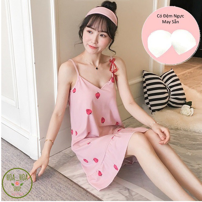 Váy Ngủ Hai Dây Có Đệm Ngực Cho Người Dáng Đẹp Dùng Mặc Ở Nhà | BigBuy360 - bigbuy360.vn