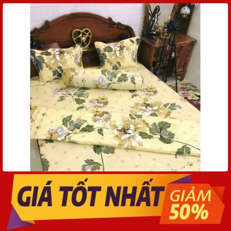 Bộ chăn ra cotton 5 món hoa cúc vàng siêu đẹp - Set 5 món chăn ga vỏ gối