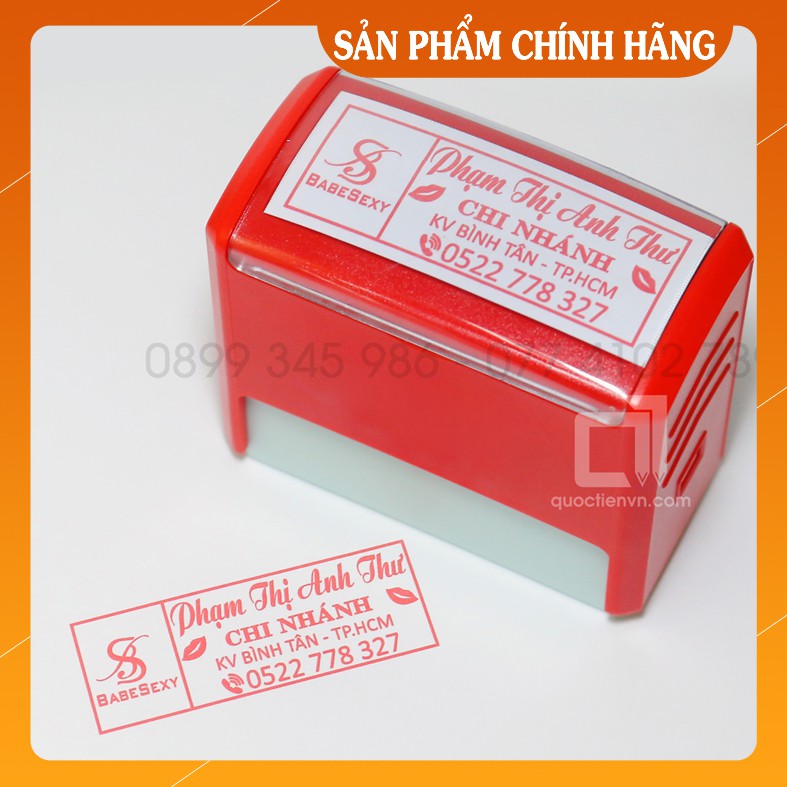 Con dấu bán hàng cho các shop, công ty, cửa hàng, thiết kế con dấu theo yêu cầu kích thước 22x58mm