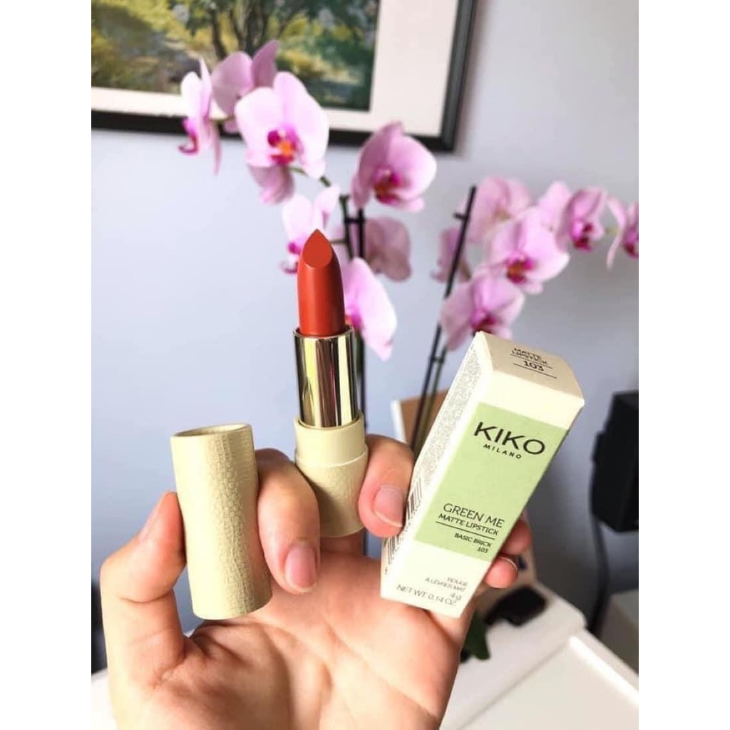 Dành cho bà bầu-Son lì hữu cơ KIKO Green Me Matte màu 103 Basic Brick (cam đất)-Pháp Auth | BigBuy360 - bigbuy360.vn