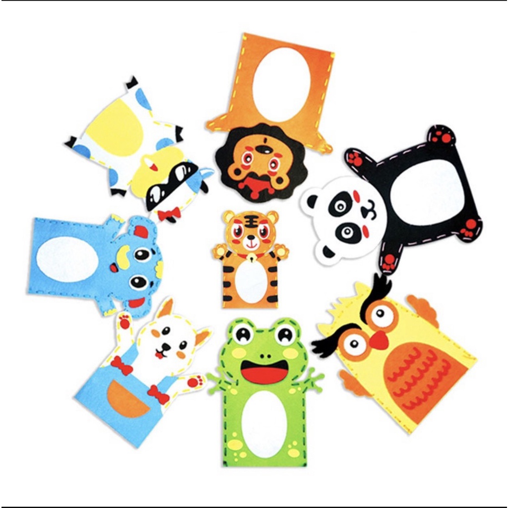 Rối bàn tay nỉ Hình Động Vật Hoạt Hình Sáng Tạo Tự Làm Thủ Công Cho Bé