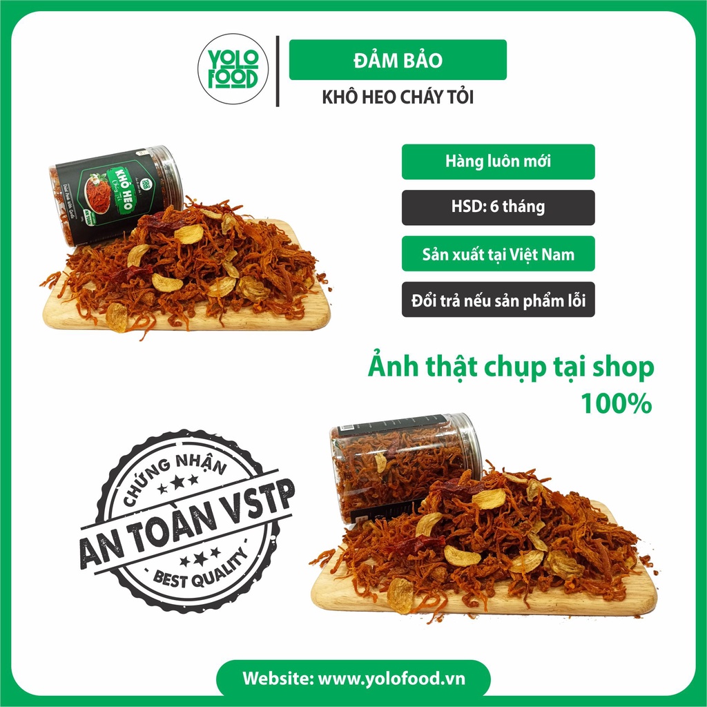 Khô heo cháy tỏi 200g YOLOFOOD đồ ăn vặt, khô heo loại 1, thơm ngon, chất lượng, đồ khô ăn vặt đóng hộp atvstp