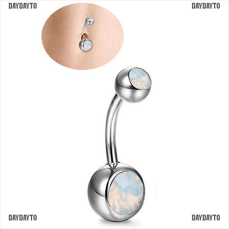 [DAYDAYTO] Khuyên Rốn Đính Đá Opal Lửa Trắng