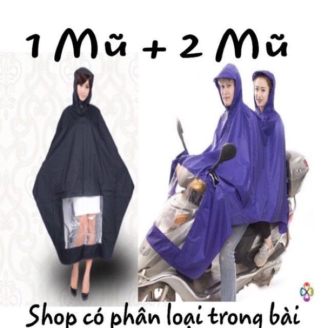 áo mưa vải dù 1-2 đầu
