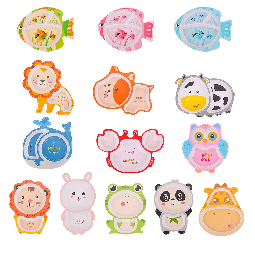 Khay Ăn Dặm Sợi Tre Hình Thú Cao Cấp Cho Bé