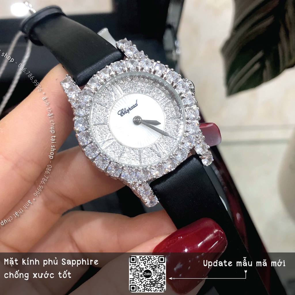 Đồng Hồ Nữ CHOPARD Đính Đá Sang Chảnh, Máy Pin Nhật size 32mm Chống Nước 5ATM