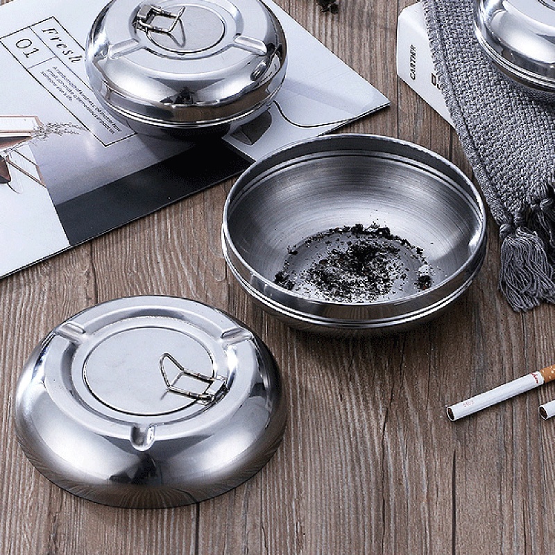 Giá Đỡ Gạt Tàn Thuốc Lá Có Nắp Tháo Rời Được Bằng Thép Không Gỉ Trang Trí Nhà Cửa / Văn Phòng / Phòng Ngủ