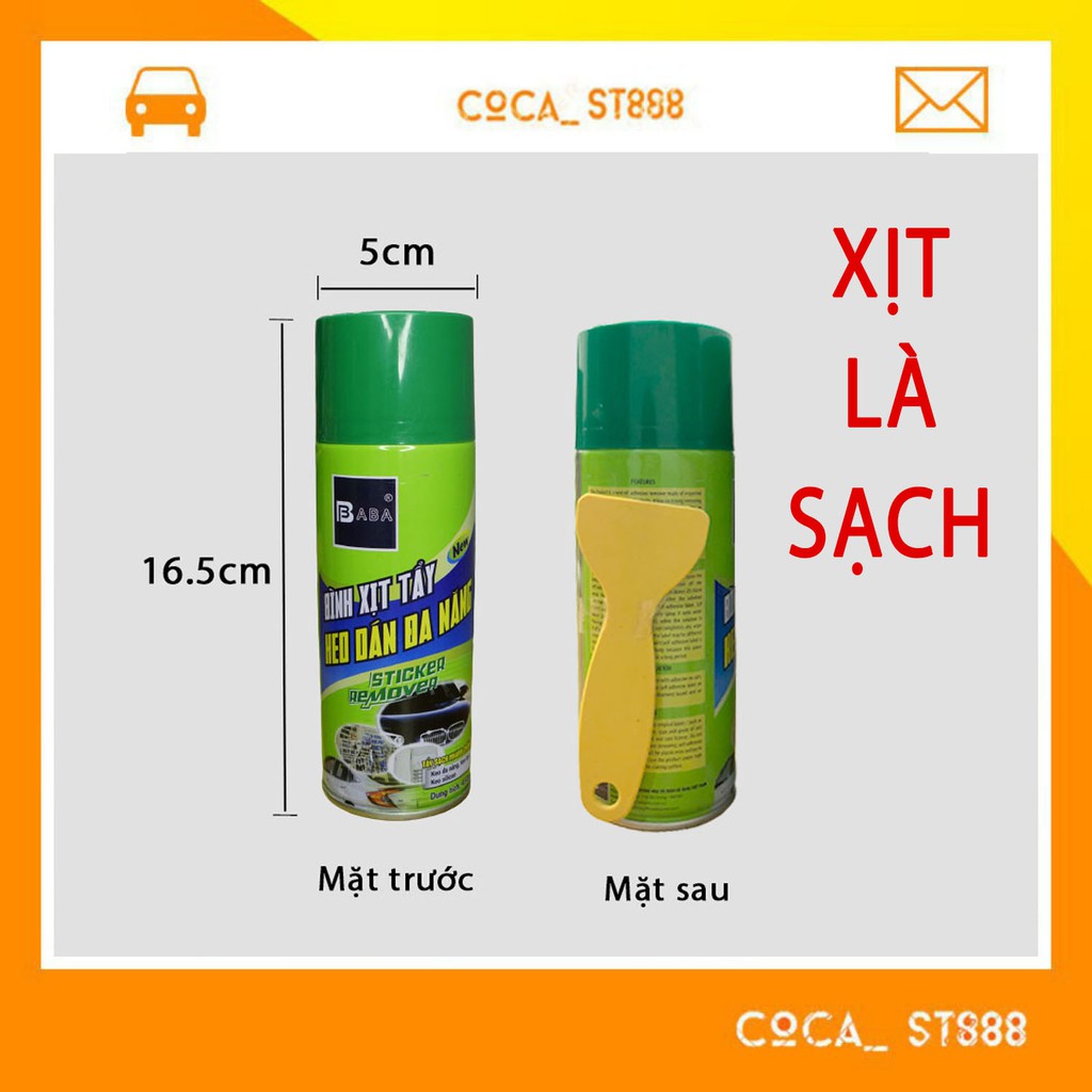 Bình Xịt Tẩy Keo, Tẩy Vết Băng Dính, Nhựa Đường Bám Trên Ô Tô, Tẩy Đa Năng Đồ Nội Thất COCA.T