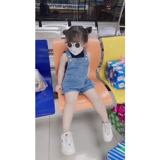 Quần Yếm Jean Hàn Quốc Dành Cho Bé Trai Bé Gái 8-25kg