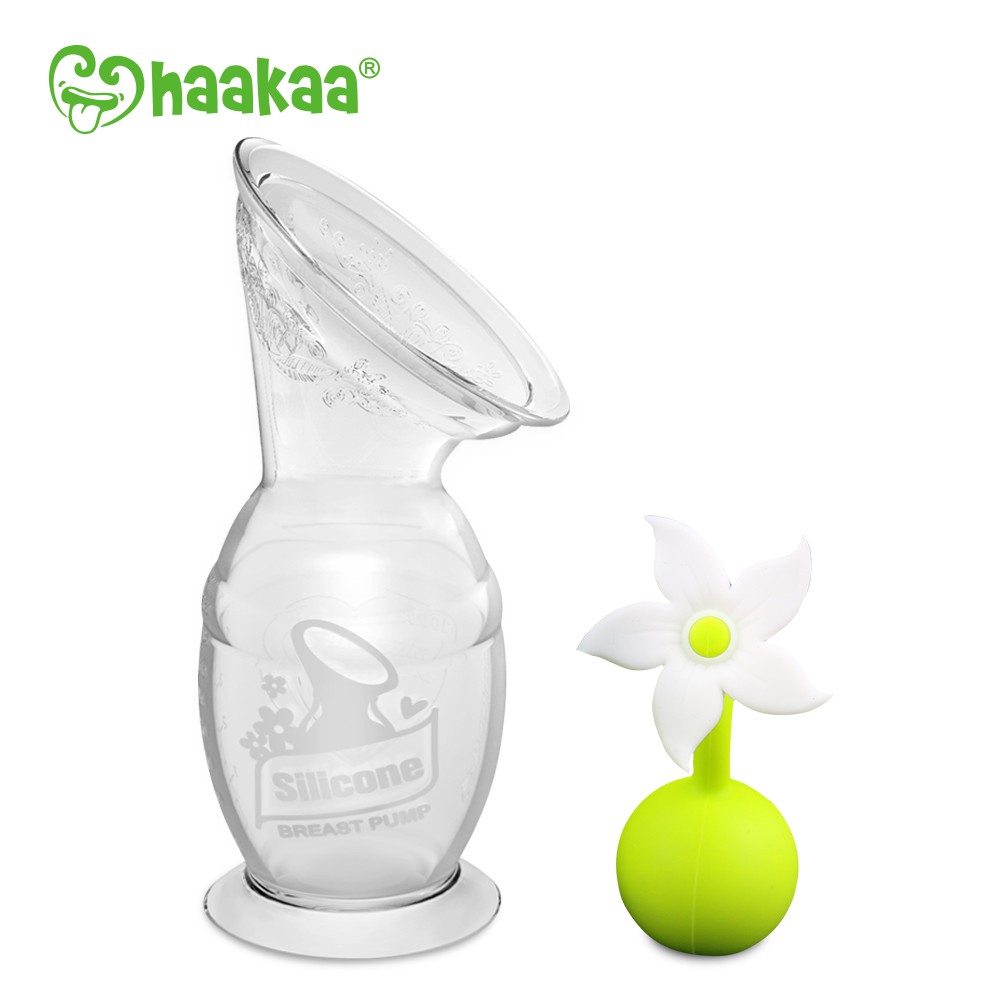 Cốc hứng sữa silicone Gen 2 HaaKaa kèm nút hoa chặn, hàng chính hãng