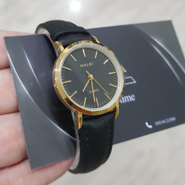 Đồng hồ Halei nữ chính hãng dây da chống nước