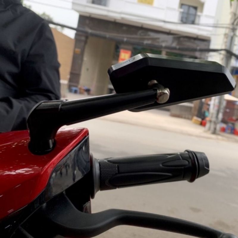 Kính Gương Chiếu Hậu Rizona 744 Nhôm CNC Bạc Đen