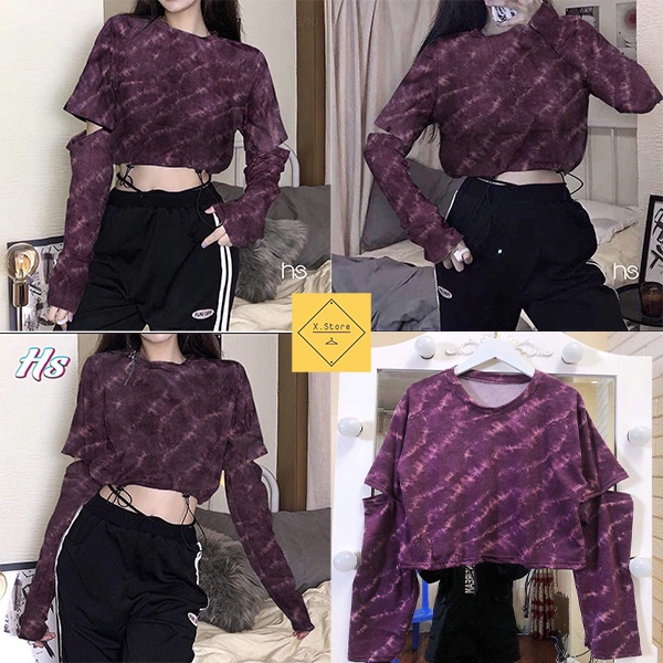 Áo Croptop Loang Hở Tay Unisex Dáng Ôm Chất Liệu Mềm Mịn Dày Dặn Có Ảnh Thật Tự Chụp + Đánh Giá X.Store 447