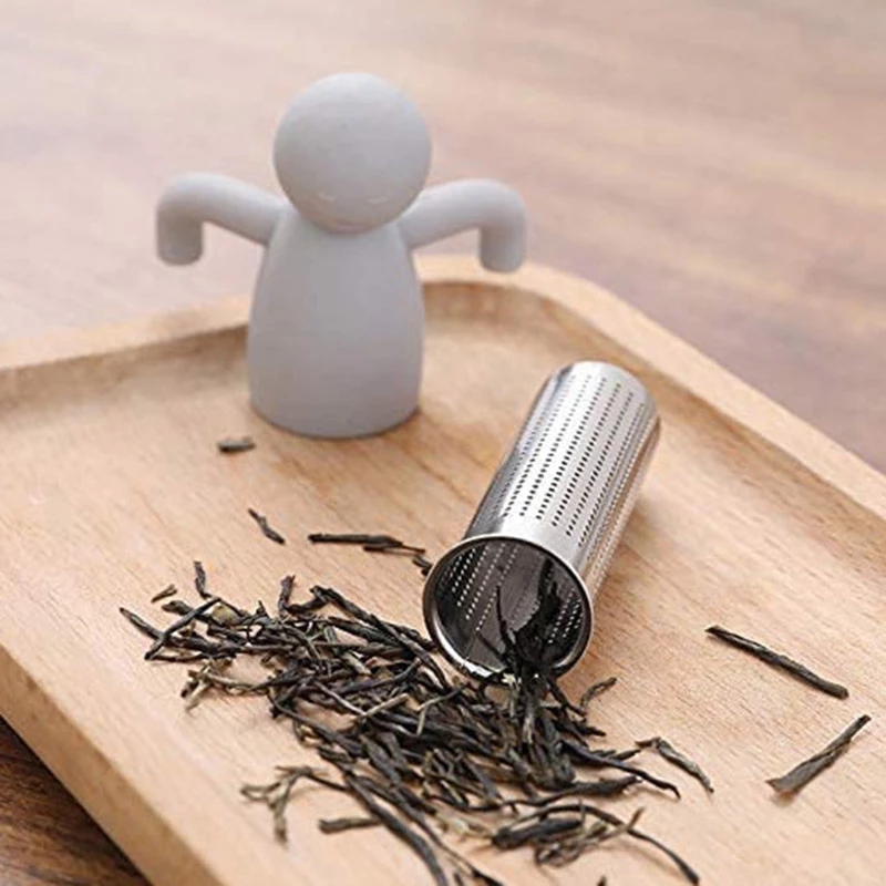 Dụng Cụ Lọc Trà / Cà Phê Hình Người Nhỏ Bằng Thép Không Gỉ Nhiều Màu Dễ Thương