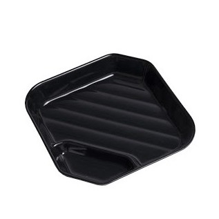 Khay sushi 15,5cm vuông kèm chén chấm màu nâu kem, đen - Sushi tray F-SUSHI03