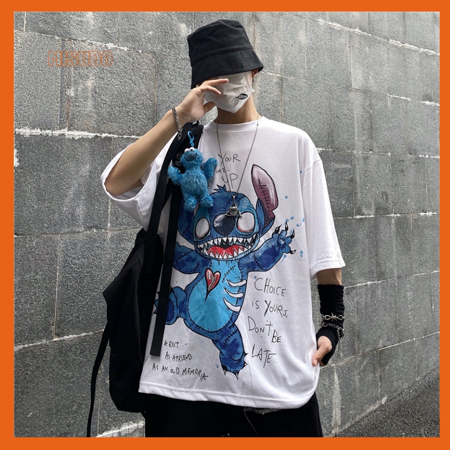 Áo phông nam, áo phông nam form rộng tay lỡ ulzzang màu đen trắng hiphop thời trang đường phố hàn quốc | BigBuy360 - bigbuy360.vn
