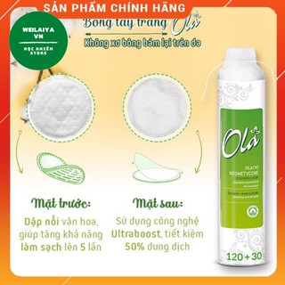 Bông tẩy trang Ola 150 miếng Cotton Pads (Ba Lan) hàng công ty chuẩn, siêu thấm