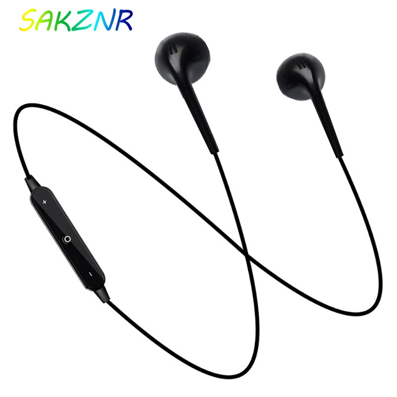 S6 Tai nghe Bluetooth không dây dây đeo cổ thể thao với Mic nhét tai trong tai cho iPhone Xiaomi HUawei