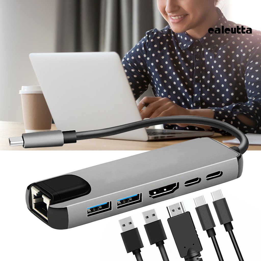 Bộ Chuyển Đổi Usb-C Hub 6 Trong 1 Type-C Với 4k Hdmi Rj45 Ethernet Lan Cho Nintendo Switch