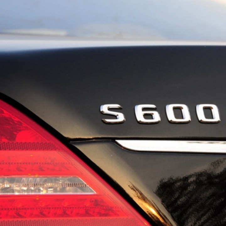 Decal tem chữ GLS600, MBS600, S650, S600, S560 dán đuôi xe ô tô Mercedes và Maybach