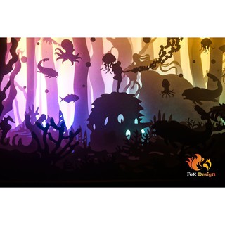Đèn giấy nghệ thuật - Nàng Tiên Cá Phương Đông Ponyo (Kirigami lightbox)