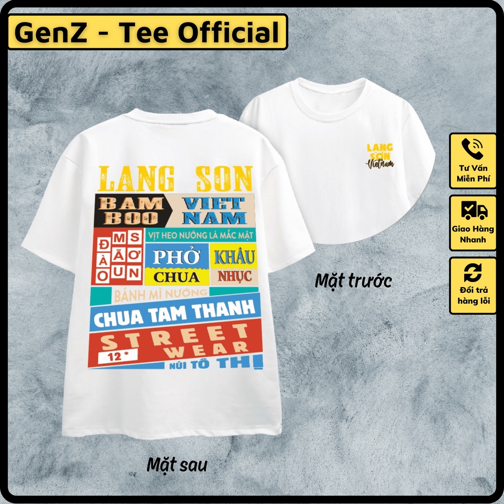 Áo Thun Local Brand Tỉnh Lạng Sơn, Áo 63 Tỉnh Thành Nam Nữ Form Rộng Unisex Genz Cá Tính