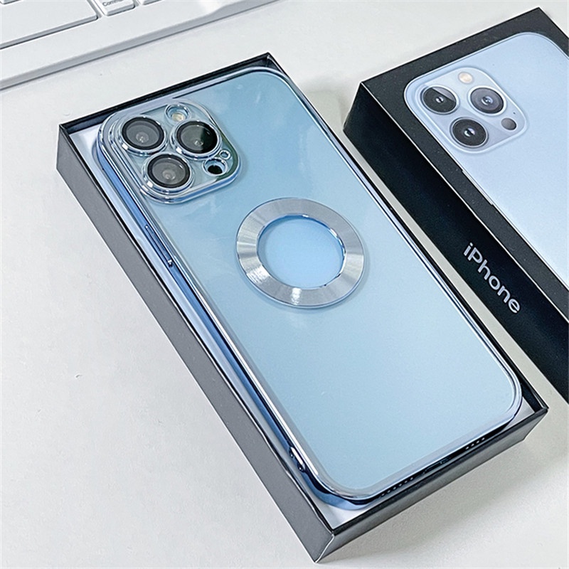 Ốp Điện Thoại Viền Vuông TPU Mềm Mạ Điện Kèm Phim Bảo Vệ Lens Cho compatible for iphone 14 Pro Max 13 Pro MA 12 Pro Max 11Pro X 7 8 PLUS X XS MAX XR