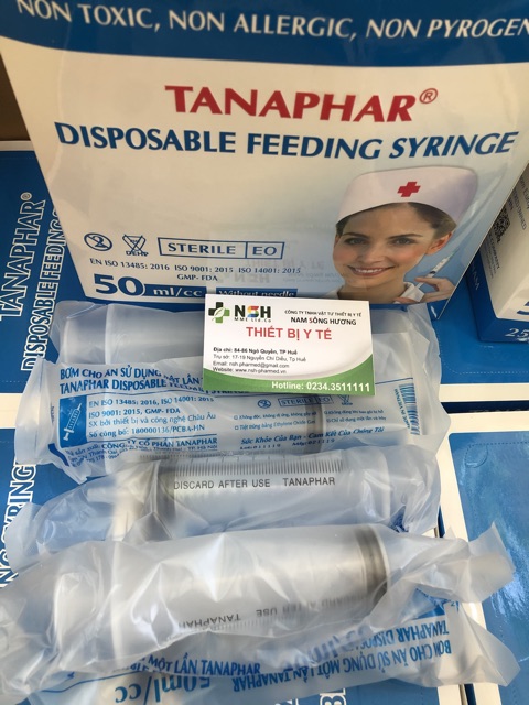 ❤ xilanh xi lanh Bơm cho ăn sử dụng một lần 50cc/50ml, ống bơm hút thức ăn nuôi ăn TANAPHAR 50ml 50cc