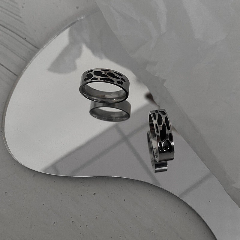 Nhẫn Thép Titan Chống Ăn Mòn Phong Cách Hip Hop Đơn Giản Cá Tính