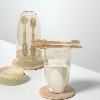 Set bàn chải và rơ lưỡi bằng Silicone cao cấp cho bé 0-18 tháng